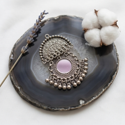 Festive Oxidised Mirror Chandbali Earrings