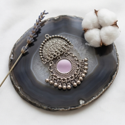 Festive Oxidised Mirror Chandbali Earrings
